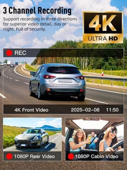 Auto Camera - Ritregistratie Systeem - Veiligheid Onderweg - 3 Kanalen Opname - 3.1 Inch Scherm - Zwart — thumbnail 5