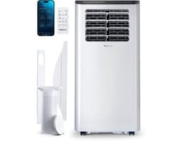 Pro Breeze Mobiele Airco – 12000 BTU - Extra Krachtig – 4-in-1 Luchtkoeling, Ontvochtiging, Ventilatie en Slaapmodus – Airco voor Slaapkamer, Woonkamer, Kantoor, Gym – Smart Home WiFi - 24-uurs Timer & Incl Raamafdichtingkit – Energieklasse A – Wit