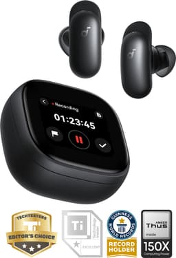 soundcore Liberty 5 Pro Max by Anker - Anker Thus Al Chip - AI Note-Taker - Kristalheldere Gesprekken - Noise Cancelling Oordopjes - 1.78" AMOLED Display - ANC Met 6 - 5 U/28 U Speeltijd - Al Vergadertranscriptie - Zwart — thumbnail 1