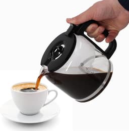 SNJY® Koffiezetapparaat Filterkoffie - Espressomachine - Volautomatische Koffiemachines - 1,25L – 10 Koppen – 1000W – Zwart/Beige — thumbnail 4