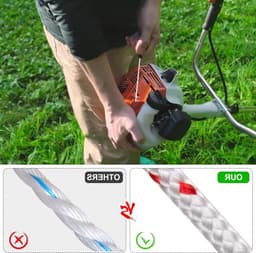 10 meter Grasmaaier Startkoord met 4 Handgrepen, Geschikt voor Grasmaaiers, Bosmaaiers en Kettingzagen — thumbnail 4