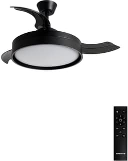 CREATE - Stille plafondventilator 40 W Ø107 cm met intrekbare bladen en LED-licht - M - Met licht - Afstandsbediening - WIND CLEAR EDGE — thumbnail 1