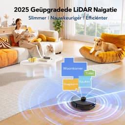 Lubluelu 5000Pa Slimme robotstofzuiger, Zuigkracht, Robotstofzuiger en dweilcombinatie, Laser Lidar-navigatie, 60 dagen batterijduur, App/afstandsbediening, 200 minuten gebruiksduur — thumbnail 5
