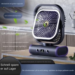 Tafelventilator - StilleStatiefventilator - Vloerventilator - Zomerkoeling- Draagbare Ventilator Sterke Koeling - Oplaadbaar & Verstelbare Hoek - voor Thuis, Slaapkamer, Studentenkamer, Kamperen - Wit - 1 Stuk — thumbnail 2