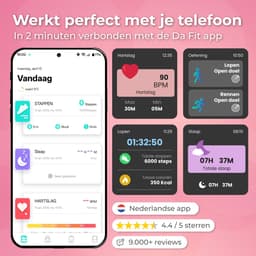 Nuvance Smartwatch Heren & Dames met Bluetooth - 45mm - Geschikt voor alle Smartphones - Stappenteller & Hartslagmeter - Roze — thumbnail 3