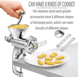 Dailygoody - VCSJW 2-delige Spuitmond Set voor Keukenmachine - RVS Pastry Accessoires met 8 Mallen — thumbnail 5