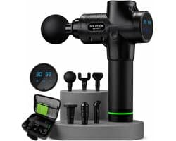 SolutionMarket® Massage Gun – 30 Snelheden – 6 Opzetstukken – 8 Uur Batterij – 35dB Stil – Inclusief Koffer – Spierherstel & Ontspanning