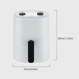 Luchtfriteuse - Olievrije oven - Gezond Koken - Dubbele knop bediening - 3L capaciteit - Wit — thumbnail 4