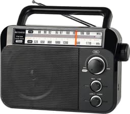 Noodradio - Retekess Draagbare radio - Werkt op batterijen en op Netstroom - Retro radio - FM radio - Keukenradio - Noodradio Denk Vooruit - Handvat - Koptelefoonaansluiting - Zwart (TR604)- Vaderdagcadeau — thumbnail 1