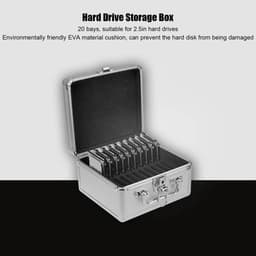 OmGoods - Dailygoody - Harde-schijfkoffer - 20-bays - Aluminiumlegering - Antistatisch - Schokbestendig - Vochtbestendig - Bescherming van harde schijven - Gesc — thumbnail 3