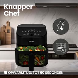 Heteluchtfriteuse - Airfryer - Gezond Koken - Snelle Opwarming - 6.5 Liter - Zwart — thumbnail 4
