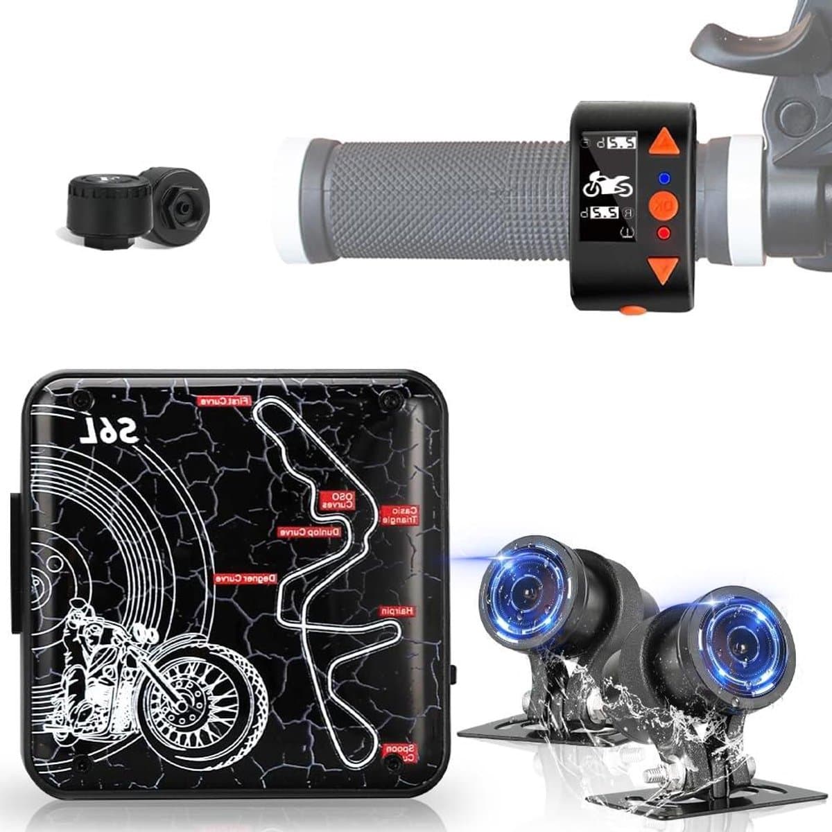 Motor Dashcam - Motorcamera Dubbele Lens - Veilige Ritten Registreren - Starlight Nachtzicht - 1080p HD - Wit — afbeelding 1