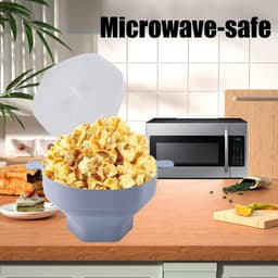 Dailygoods- Popcornkom Siliconen - BPA-vrij - Magnetronoven Geschikt - Handvat - Eenvoudig Op te Bergen - Vaatwasserbestendig - Popcornschaal — thumbnail 2
