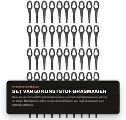Dailygoods- Grassnijmes 50 Stuks - Kunststof Mes - Duurzaam - Antiroest - Hoge Efficiëntie - Eenvoudig te Installeren - Grasmaaier — thumbnail 1