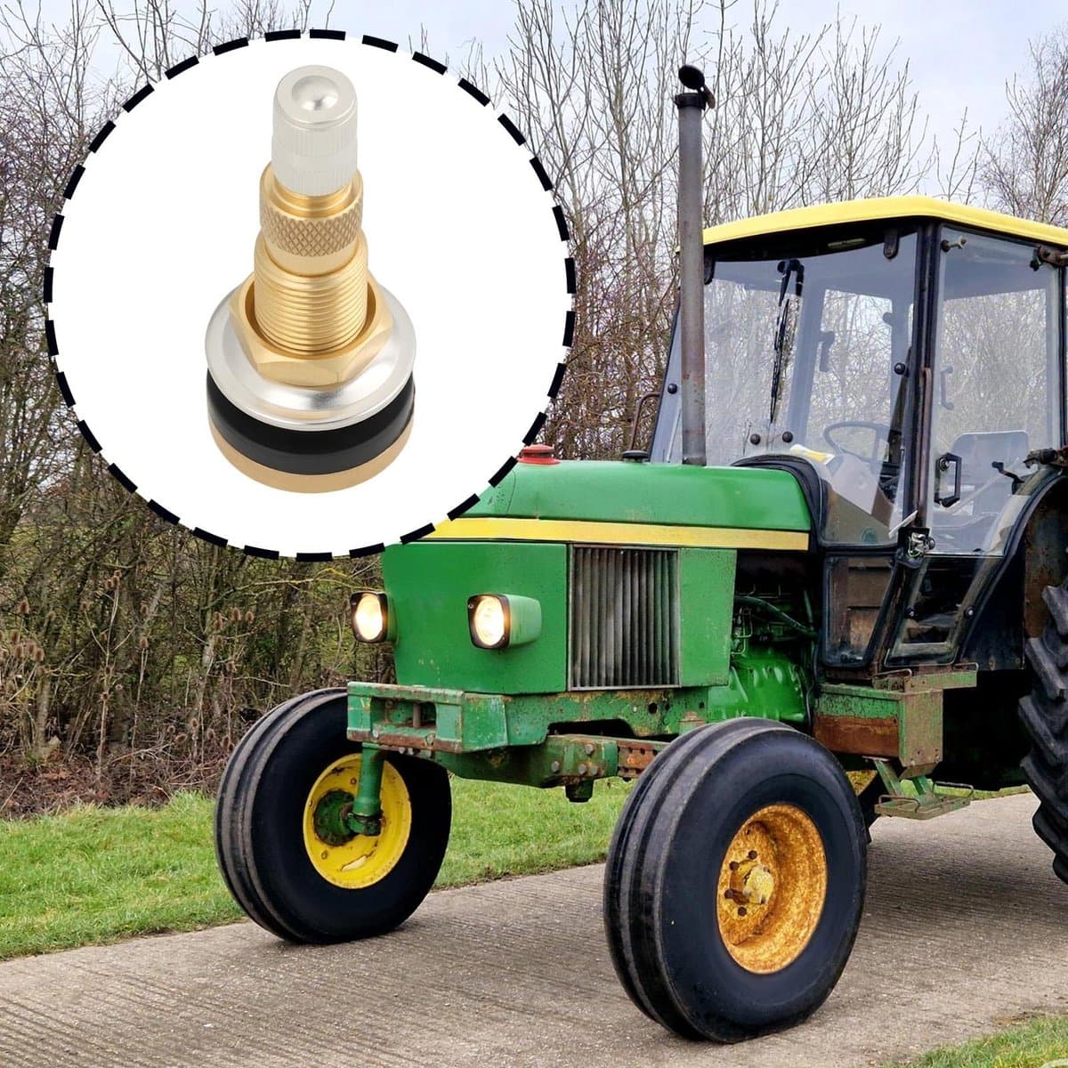 Dailygoods- Ventiel Precisieklepvervanging - 2 Stuks - Lekbestendige Afdichting - Compatibel met John Deere - Eenvoudige Installatie - Betrouwbare Bandenspanning - Bandventiel — afbeelding 1