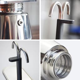 Dailygoods- Moka Pot Mini 2 Kops - RVS Koffiezetapparaat - Koffiepot voor Fornuis - Lichtgewicht en Compact - 100ML Inhoud - Gemakkelijk te Gebruiken - Koffiezetter — thumbnail 3