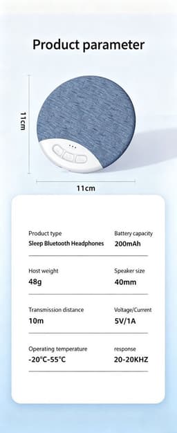 Sleep Speaker – Bluetooth Slaapluidspreker voor Onder het Kussen – White Noise & Muziek – Draadloos — thumbnail 2