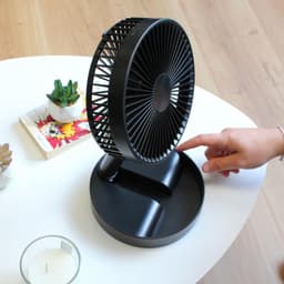 Draadloze Ventilator Oplaadbaar Telescopisch 35-100 cm Staande Ventilator Bureauventilator 4 Standen 180° Verstelbaar Stil 30 dB Zwart — thumbnail 2