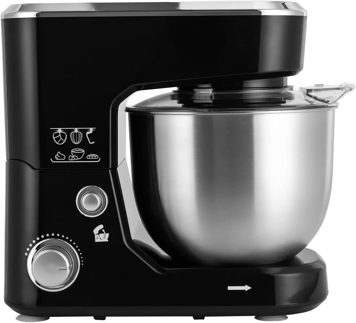 Keukenmixer - Keukenmachine - Bakken en Mixen - Geluidsarm - 4.2 liter - Zilver — afbeelding 1