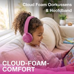 JLab JBuddies Draadloze Kinderkoptelefoon - Hoofdtelefoon Kinderen Draadloos & Bedraad (2-in-1) - 85 dB Veilig Volumebegrenzer - 50+ uur - Met Microfoon - Bluetooth - Vanaf 2 jaar – Koptelefoon Kinderen - Roze — thumbnail 4