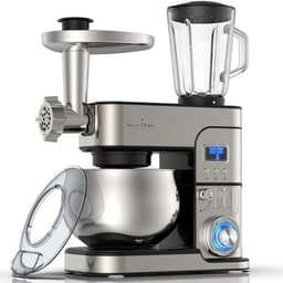 Swiss Haus® KM2206BG Keukenmachine 1300W – 6L RVS Mengkom – Keukenrobot met Timer & LED Display – Foodprocessor met Blender 1.5L & Vleesmolen – 6 Snelheden + Pulse – RVS — thumbnail 2