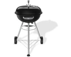 Weber Compact Kettle - Ø 47 cm Grillrooster - Houtskoolbarbecue - Zwart - Asopvangschaal - 2 Duurzame, weerbestendige wielen - Handige dekselhaak - Kras- en roestbestendig