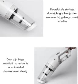 REWYTAZ-Kruimeldief - Handstofzuiger - Kruimeldief Snoerloos - Auto Stofzuiger - Oplaadbaar - Wit — thumbnail 3