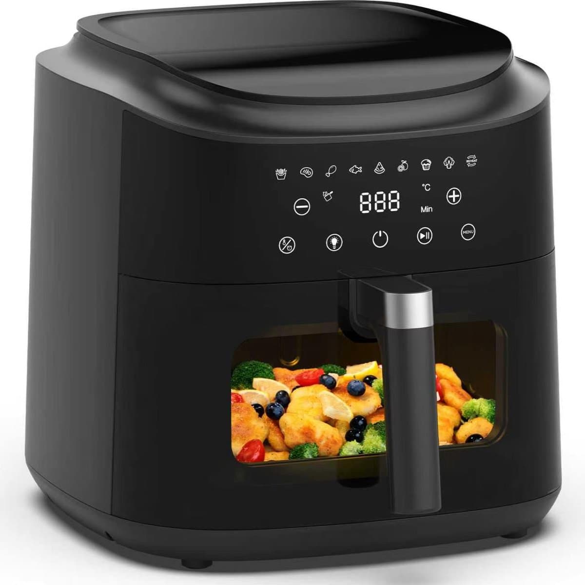 AIMASON 80D10W - 2350W Airfryer met kijkvenster en verlichting - 9L XXL Heteluchtfriteuse - Minder olie - 9 Programma - Schudherinnering — afbeelding 1