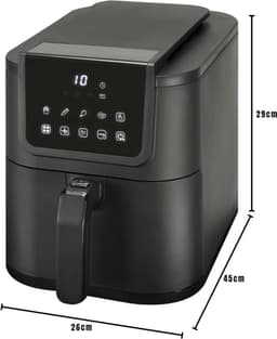 YOR® Airfryer xl - Airfryer xxl - Heteluchtfriteuse - 5 Liter - met keramische antiaanbaklaag - Zwart - 29cm x 23cm x 40cm — thumbnail 4