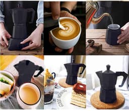 Casa Living Elektrisch Koffiezetapparaat - 300ML Capaciteit - Aluminium Moka Pot - Snel Koffiezetten - Compact Design - Zwart — thumbnail 3