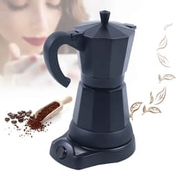 Casa Living Elektrisch Koffiezetapparaat - 300ML Capaciteit - Aluminium Moka Pot - Snel Koffiezetten - Compact Design - Zwart — thumbnail 5
