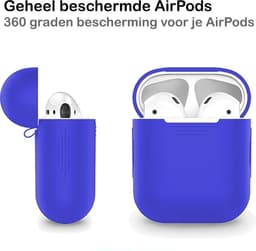 Hoesje - Geschikt voor Apple Airpods 2 - Siliconen Hoes met Clip - Silicone Case Cover - Donkerblauw — thumbnail 5