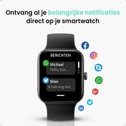 FITNOVA Smartwatch Dames & Heren - Horloge met stappenteller - Geschikt voor IOS, Smartwatch Android en HarmonyOS - Zwart — thumbnail 3