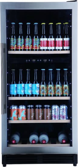 Bierkoelkast Bamberg - glazen deur met RVS rand - 192 flessen - Koelkast horeca - Bier koelkast voor Thuis - Flessenkoelkast- Drank koelkast - Bierkast — thumbnail 1