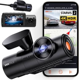 Vantrue N4 Pro Triple 3CH 4K Wifi Gps dashcam voor auto - 3 camera's voor 360 graden zicht - 2K en Full HD binnen en achter - Wifi en Gps - Parkeermodus — thumbnail 1