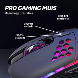 DINTO® Gaming Muis - Lichtgewicht - 7200 DPI - RGB - Game Muis - Optische — thumbnail 2