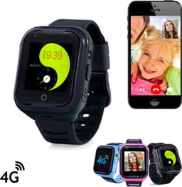 GPSHorlogeKids - GPS horloge kind - smartwatch kinderen - 4G videobellen - GPS tracker - SOS-alarm - zaklantaarn - incl. simkaart - Base Zwart II — thumbnail 1