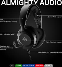 SteelSeries Arctis Nova 1 - Gaming Headset - Zwart - PS4/PS5, PC, Xbox & Nintendo Switch — thumbnail 4