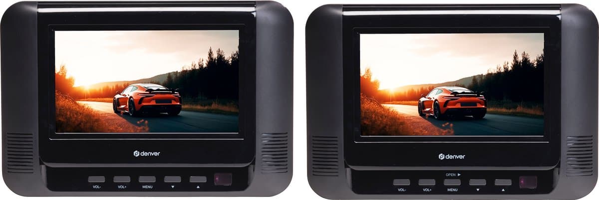 Denver Draagbare DVD Speler Auto - 7 inch - 2 schermen - Incl. Bevestigingsriemen - USB - MTW793 — afbeelding 1