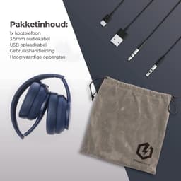 PowerLocus P6 draadloze Over-Ear Koptelefoon Inklapbaar - Bluetooth Hoofdtelefoon - Met microfoon - Blauw — thumbnail 5
