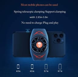 Mobiele telefoonkoeler - Premium gsm ventilator voor mobiele gaming telefoon -  Game Handle Radiator Mobiele telefoonkoeler Mini-koelventilatoren - werkt met iPhone en Android — thumbnail 3