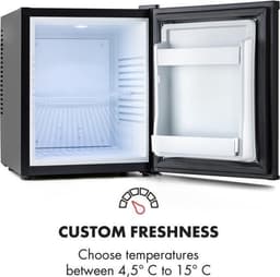 Klarstein Minibar Happy Hour 5-15°C 25 dB ledverlichting - Minikoelkast - 30L - voor Hotelkamer voor Partykelder - Stil LED-Binnenverlichting Compact Geruisloos - Mini Fridge - Hotelkoelkast - Kleine Koelkast - Compact Koelkast — thumbnail 4