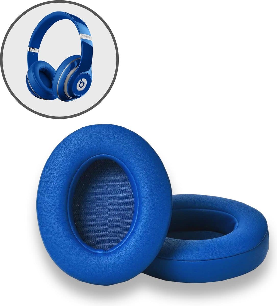 Oorkussens geschikt voor Beats By Dr. Dre Studio 2.0/3.0 wireless - Koptelefoon oorkussens voor Beats Studio blauw — afbeelding 1