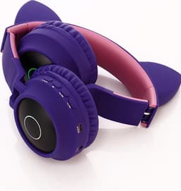 TDR- Draadloze Bluetooth koptelefoon - Over-Ear Koptelefoon voor Kinderen - Met Led Kat Oortjes - Bekend van TikTok - Paars — thumbnail 5