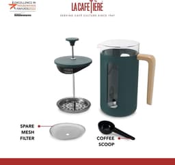 Roestvrij Staal Cafetière 8 kopjes Franse Pers Groen Geschenkdoos van La Cafetière - Koffiezetapparaat — thumbnail 5