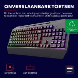 Trust GXT836 EVOCX Gaming keyboard met verlichting en polssteun — thumbnail 4