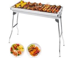 Houtskoolbarbecue, campinggrill, houtskool, opvouwbare grill, draagbare grill, voor camping, tuin, picknick, feest, 73 x 33 x 71 cm, voor 5-10 personen