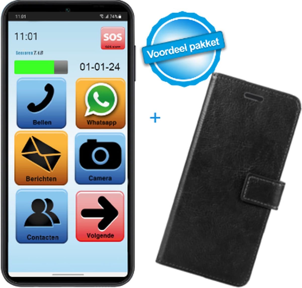 SeniorenTAB S616 Senioren Smartphone 128GB - 6,7 inch - op basis van Samsung - inclusief beschermhoes — afbeelding 1
