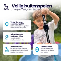 Qlokkie Kiddo GO PLUS - GPS Horloge kind - GPS Tracker kind - Videobellen - Veiligheidsgebied instellen - SOS Alarmfuncties - Smartwatch kinderen - Inclusief simkaart en mobiele app - Blauw — thumbnail 3