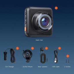Dual Dashcam - Dashcam Voor en Achter - Auto Camera Dashcam - Dashcam Auto - Dual Dashcam voor Auto — thumbnail 2